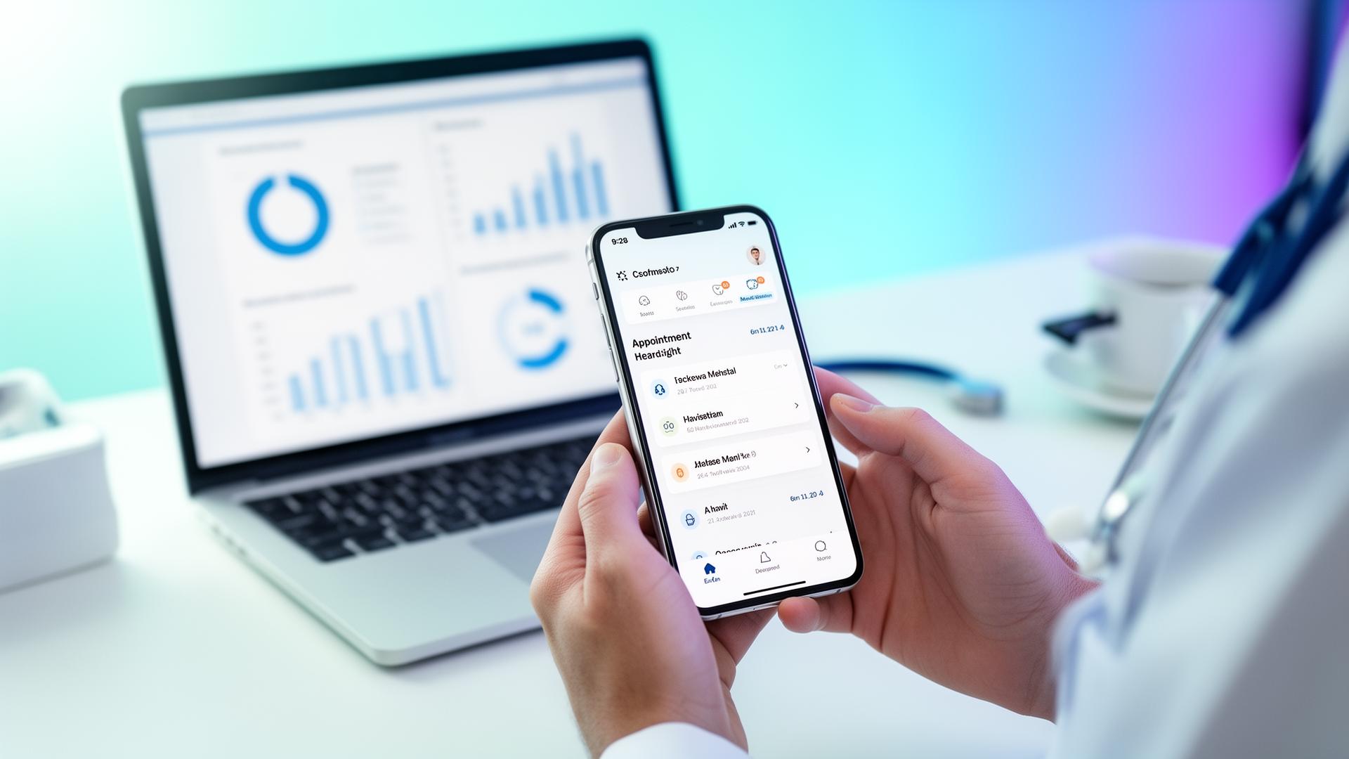 Patient using a healthcare app